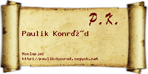 Paulik Konrád névjegykártya
