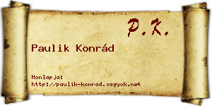 Paulik Konrád névjegykártya